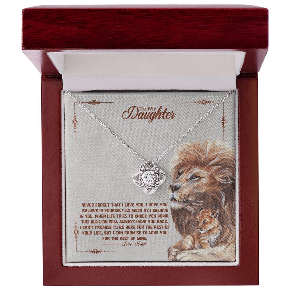 To My Beautiful Daughter, I Promise To Love You For The Rest Of My Life-Love Knot Necklace