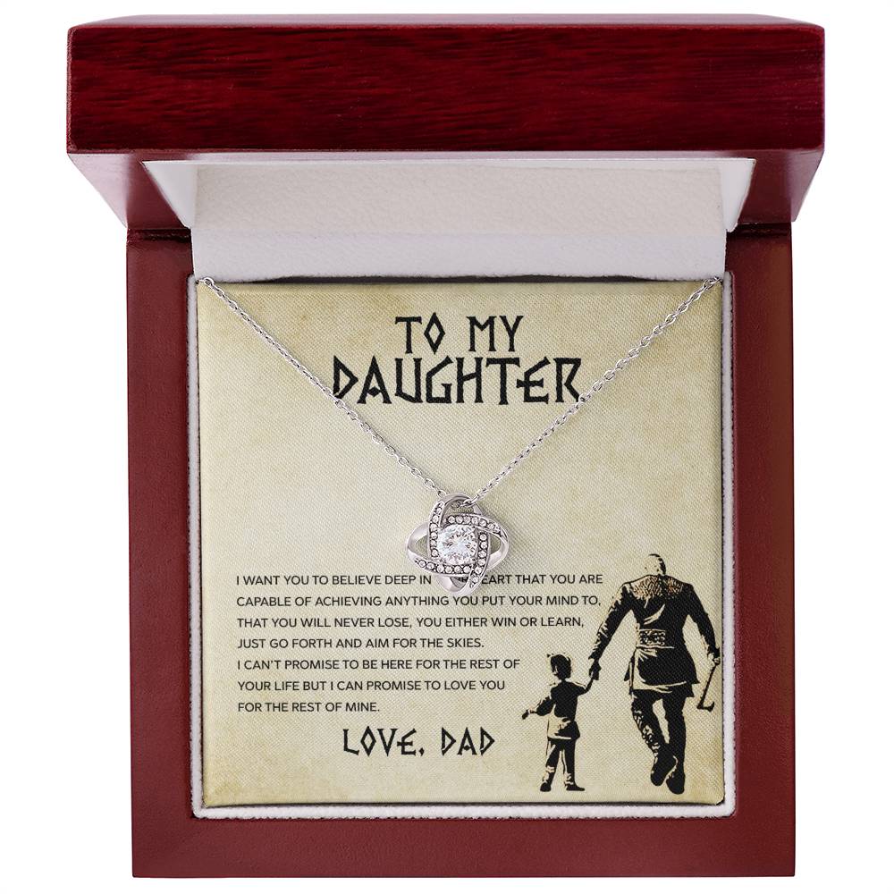 To My Daughter, You Will Never Lose-Love Knot Necklace