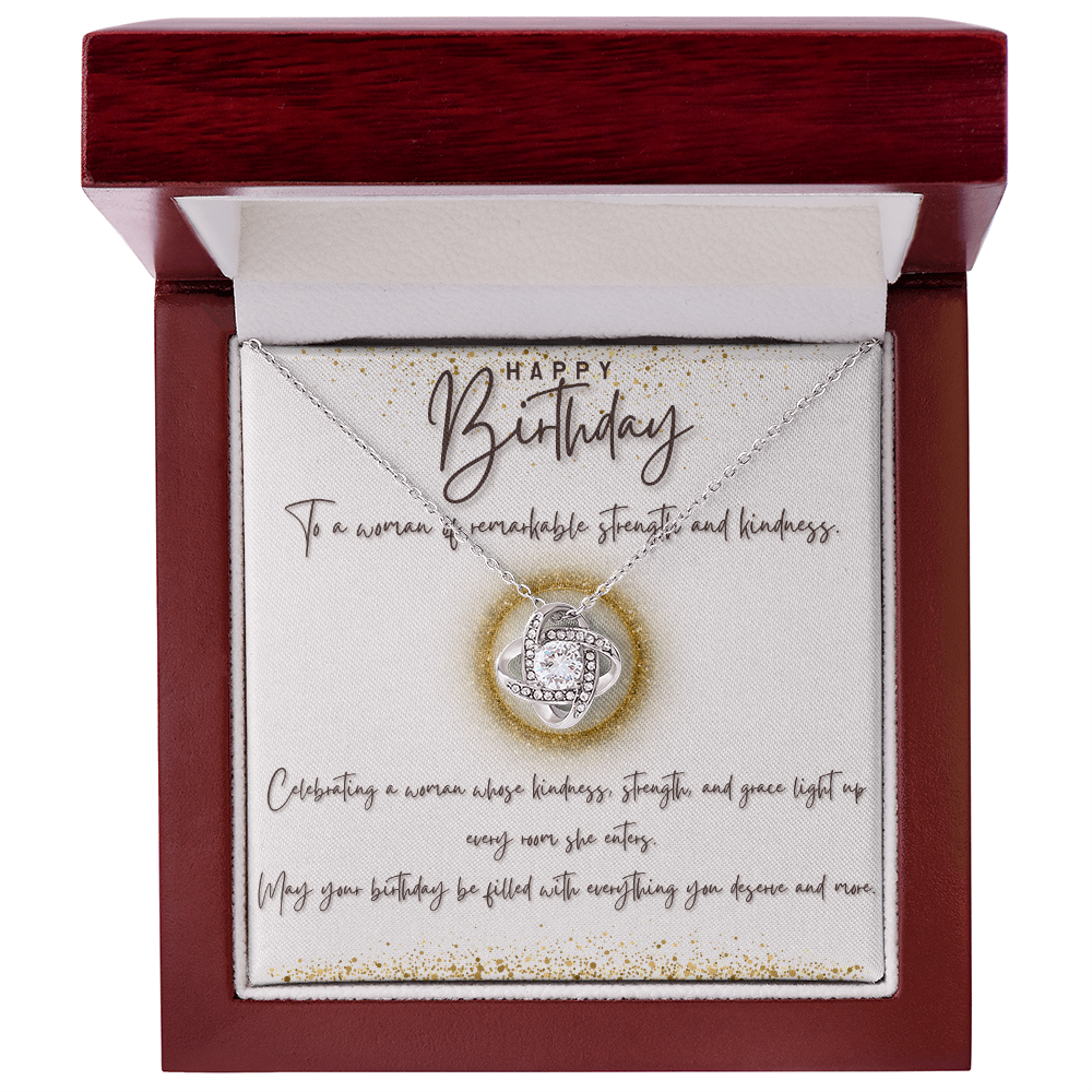 Golden Grace: A Birthday Wish for a Remarkable Woman-Love Knot Necklace