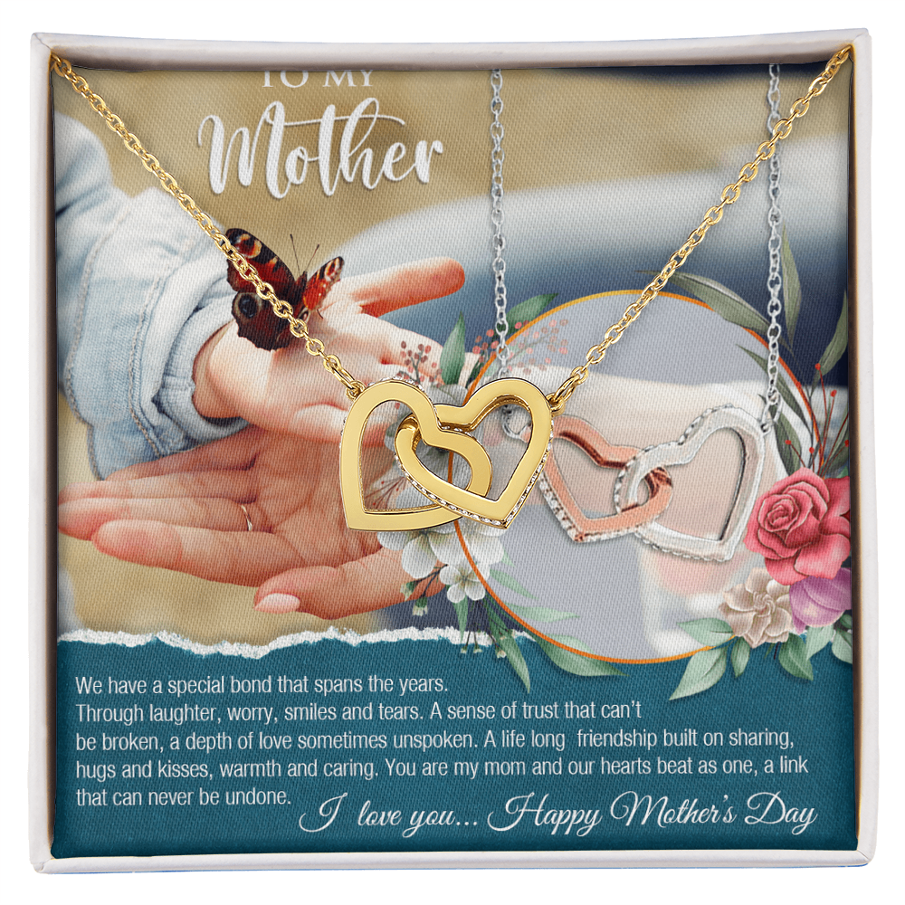 To My Mother, We Have a Special Bond That Spans The Years-Happy Mother's Day Interlocking Hearts Necklace