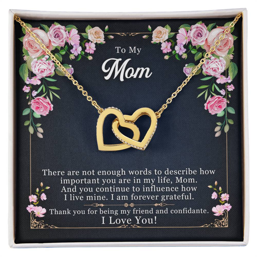 To My Mom, Thank You For Being My Friend-Interlocking Necklace