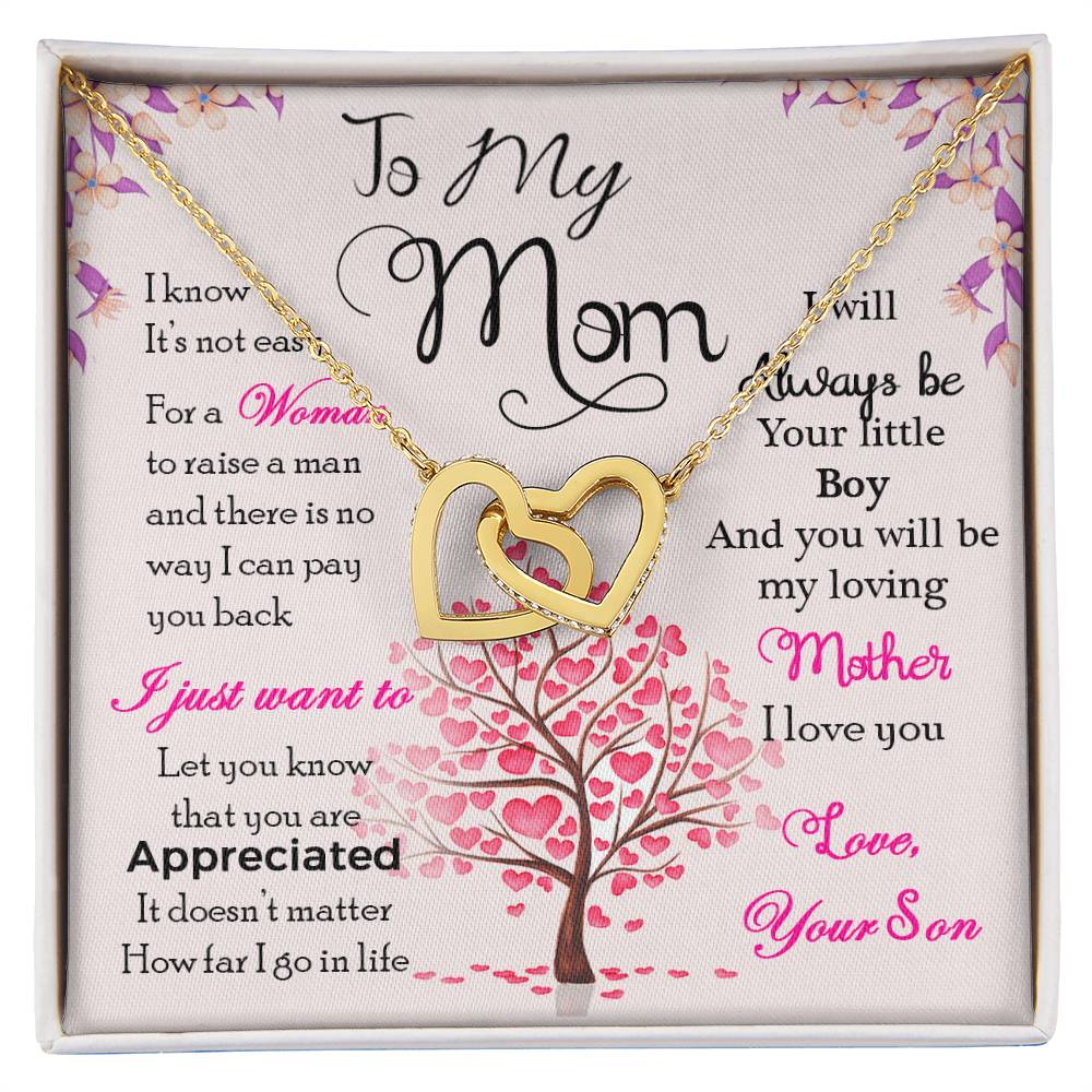 To My Mom, I Know Its Not Easy-Interlocking Necklace