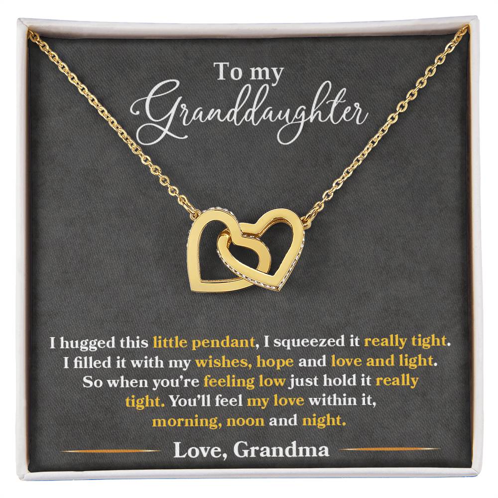 To My Granddaughter, You'll Feel My Love Within This-Interlocking Hearts Necklace