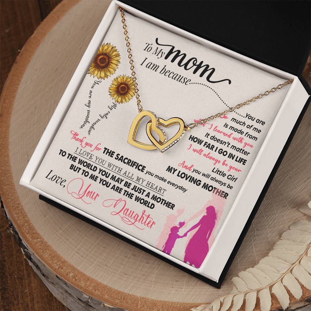 To My Mom, Thank You For Everything-Interlocking Hearts Necklace