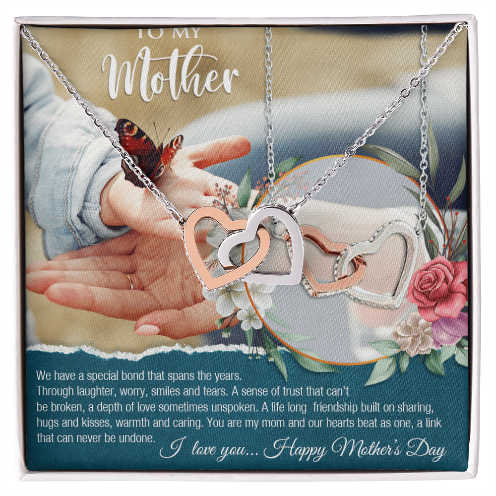 To My Mother, We Have a Special Bond That Spans The Years-Happy Mother's Day Interlocking Hearts Necklace