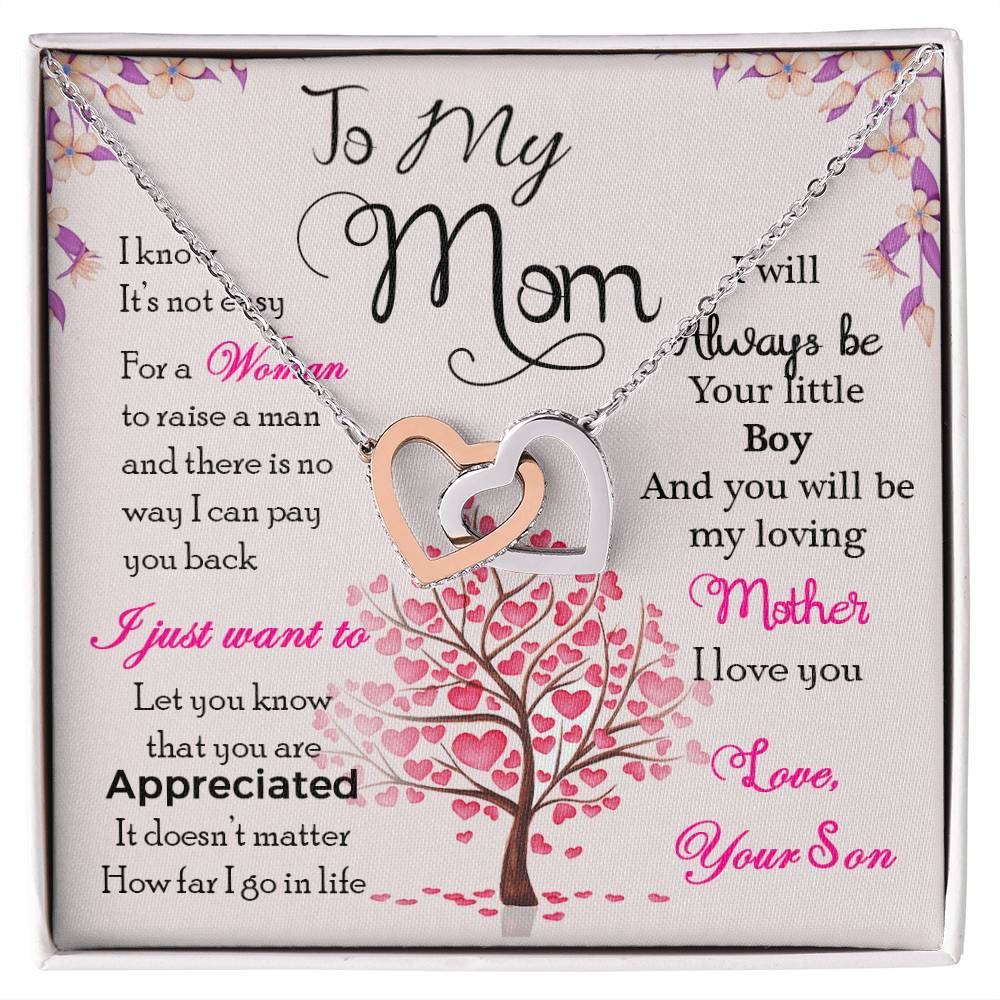 To My Mom, I Know Its Not Easy-Interlocking Necklace