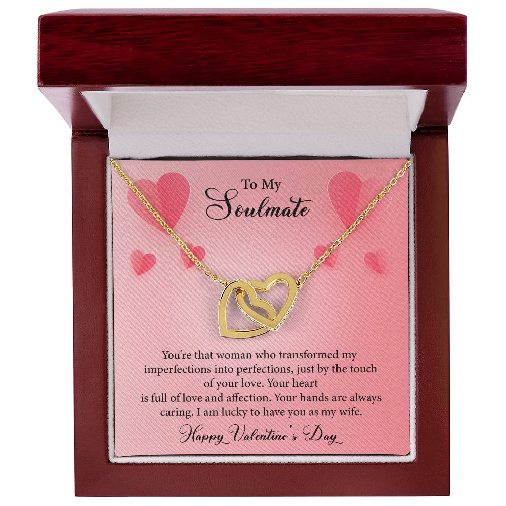 To My Soulmate-You're The Woman Who Transformed My Imperfections-Happy Valentine's Day Necklace