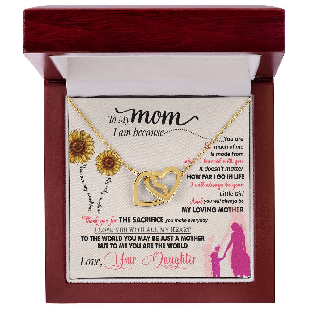 To My Mom, Thank You For Everything-Interlocking Hearts Necklace