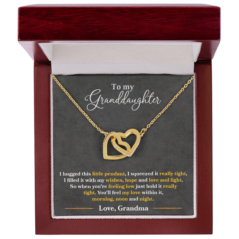 To My Granddaughter, You'll Feel My Love Within This-Interlocking Hearts Necklace