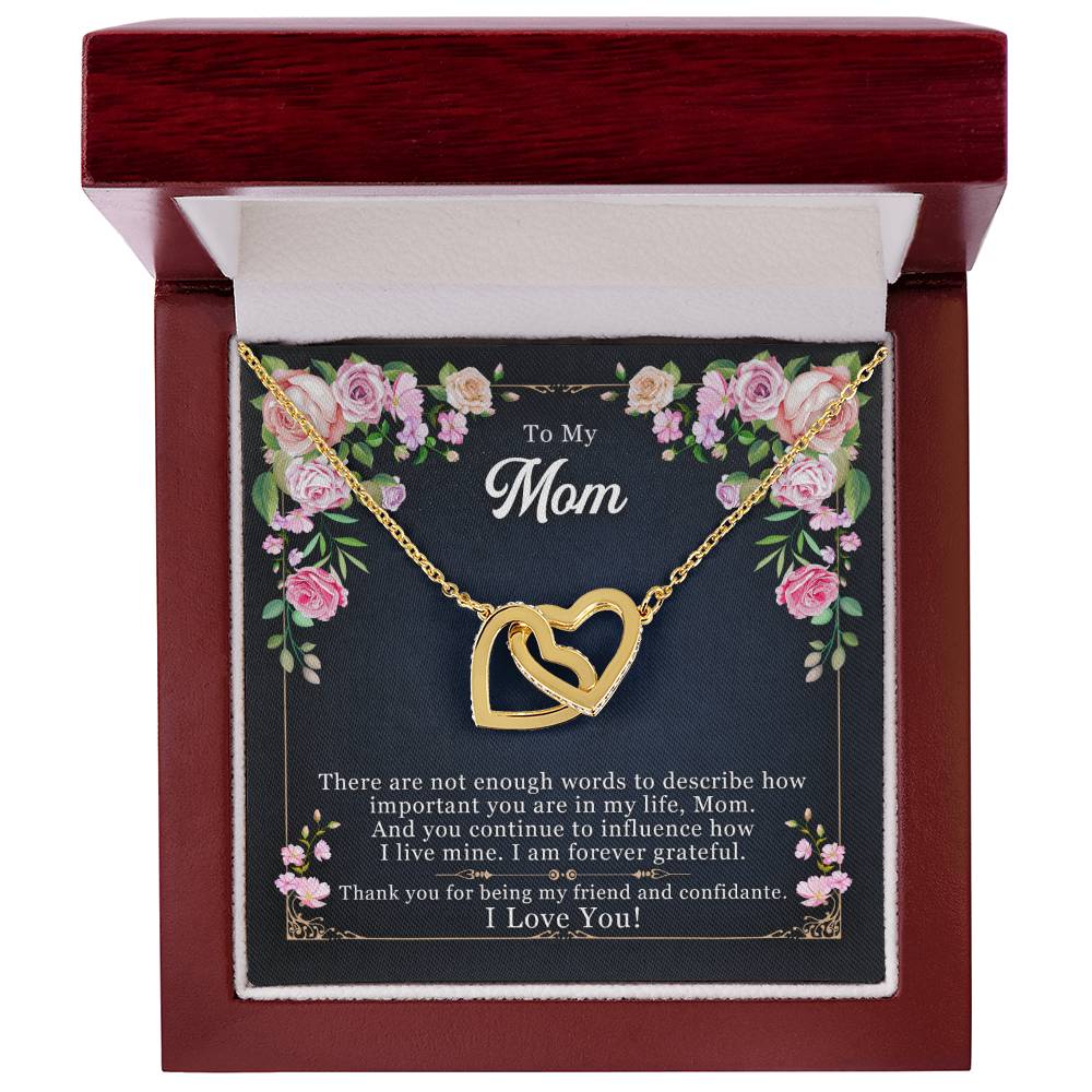 To My Mom, Thank You For Being My Friend-Interlocking Necklace