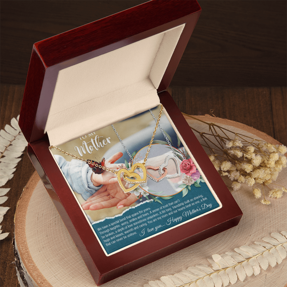 To My Mother, We Have a Special Bond That Spans The Years-Happy Mother's Day Interlocking Hearts Necklace