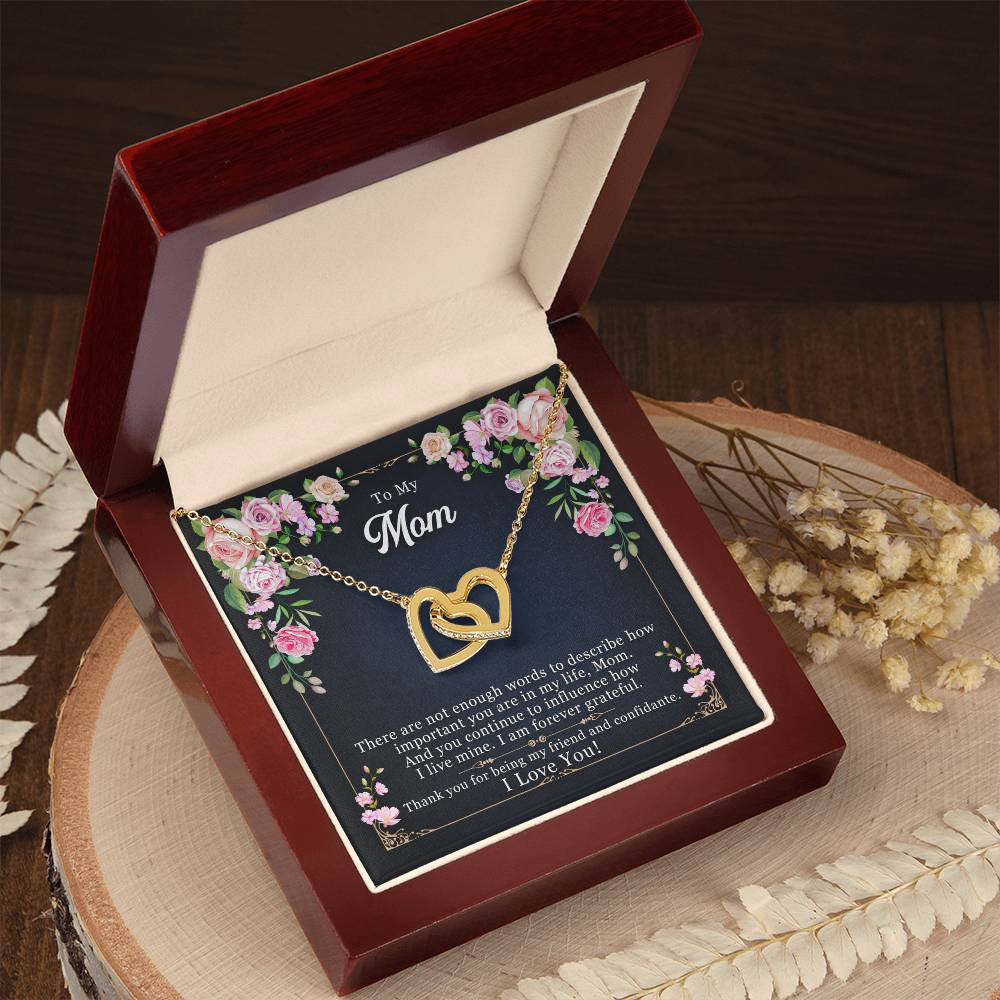 To My Mom, Thank You For Being My Friend-Interlocking Necklace