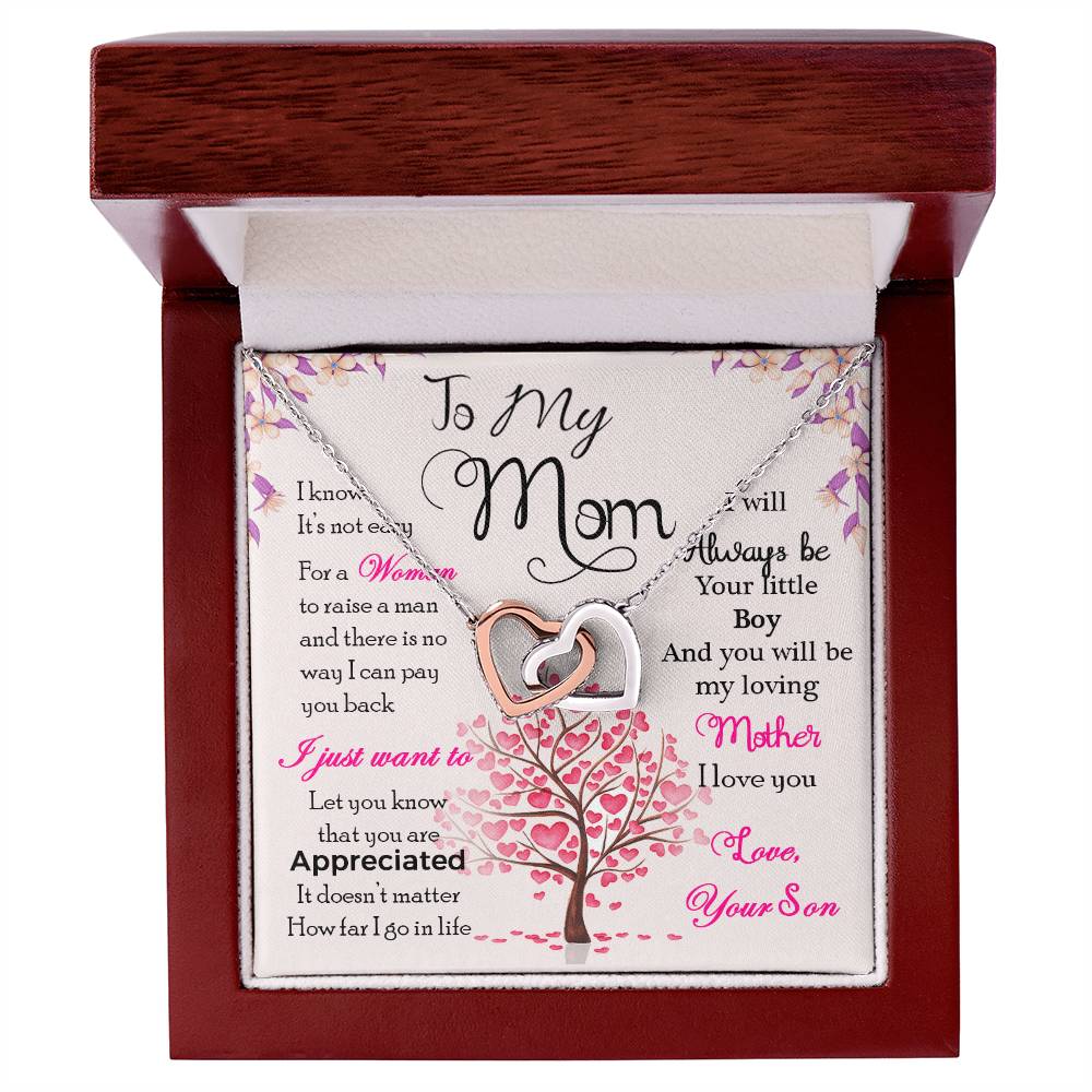 To My Mom, I Know Its Not Easy-Interlocking Necklace
