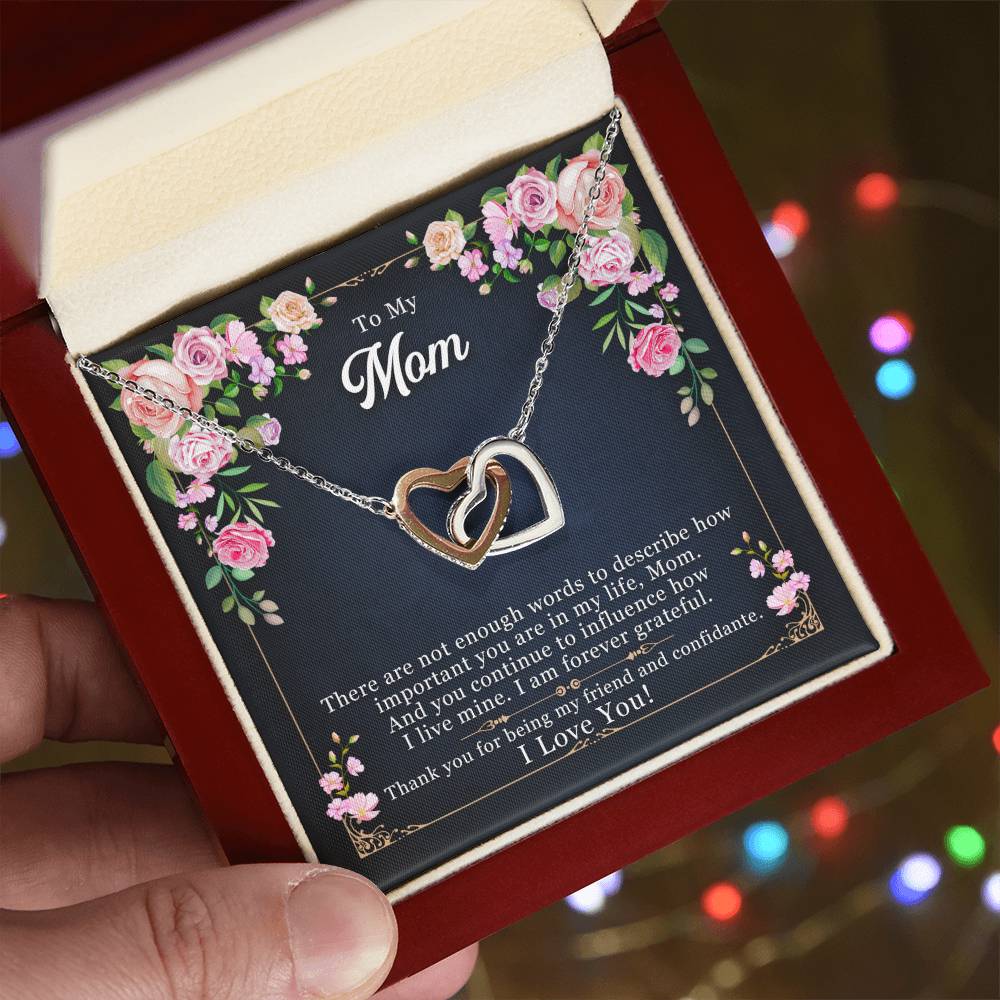 To My Mom, Thank You For Being My Friend-Interlocking Necklace