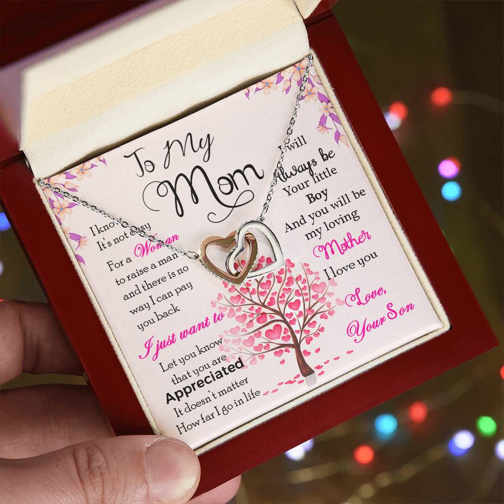 To My Mom, I Know Its Not Easy-Interlocking Necklace