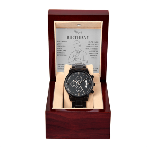 A Birthday Tribute to a Man of Quiet Strength-Black Chronograph Watch