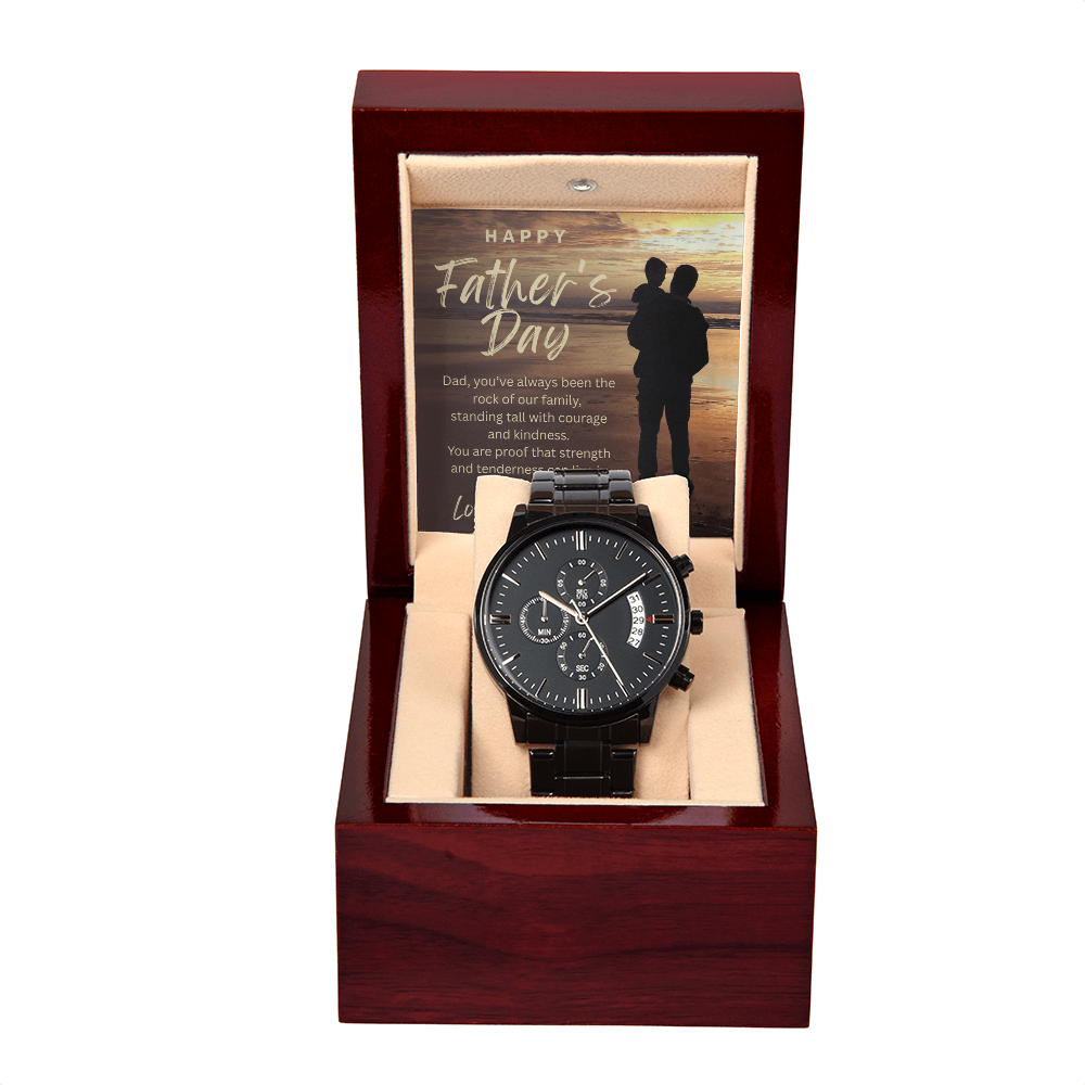 The Rock of Our Family-Black Chronograph Watch