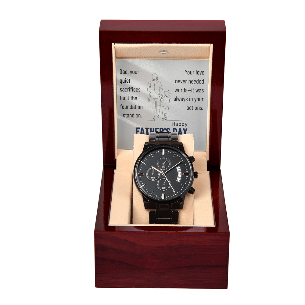 The Silent Strength of a Father-Black Chronograph Watch