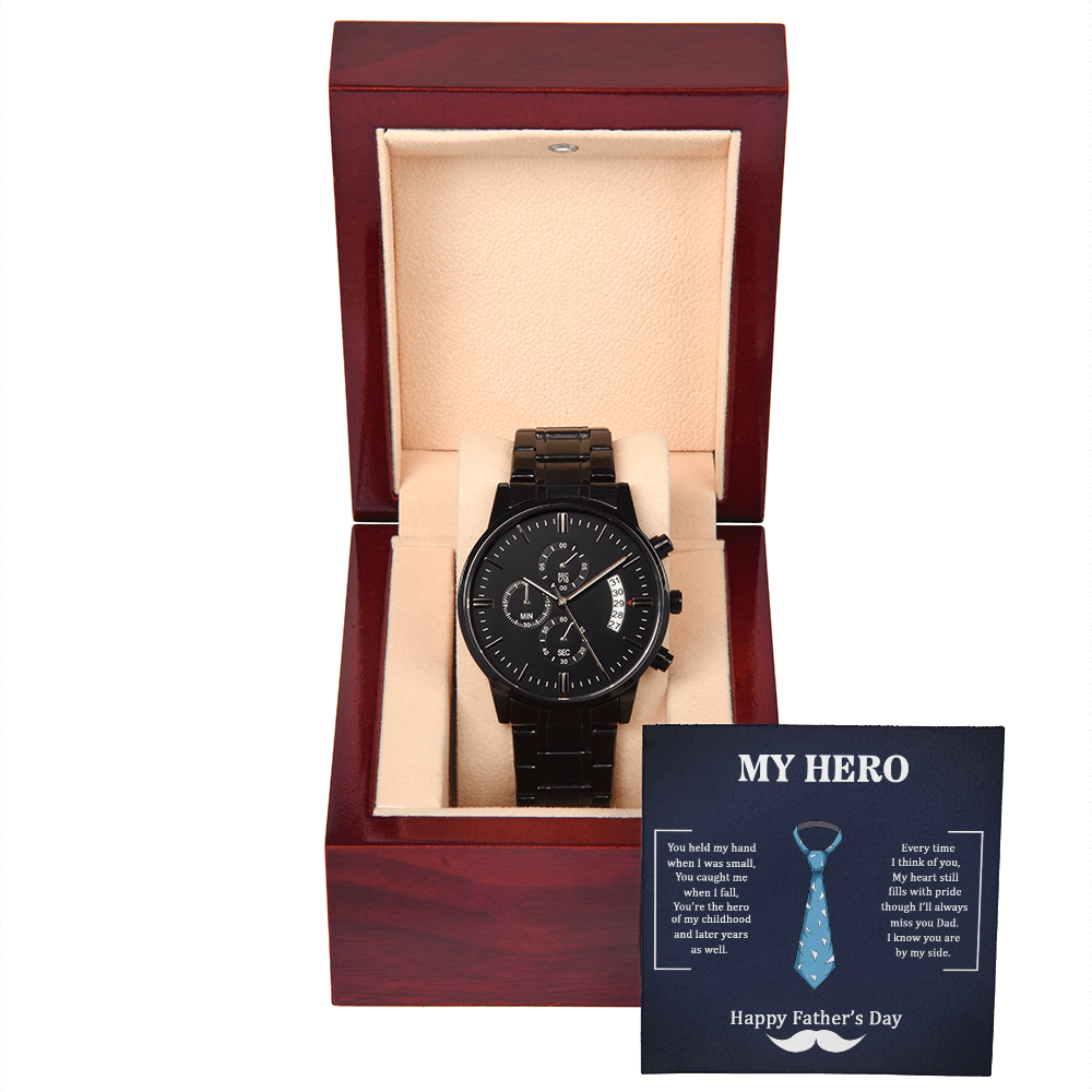 My Hero – A Father's Day Tribute-Black Chronograph Watch