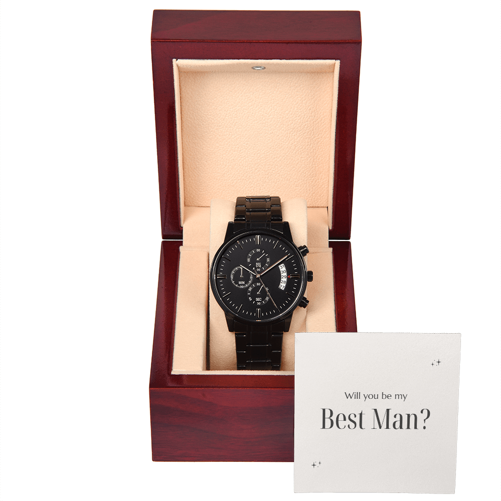 A Question Meant for a Legend-Black Chronograph Watch