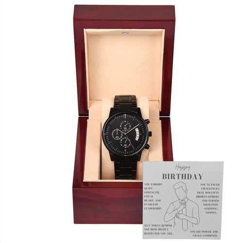 A Birthday Tribute to a Man of Quiet Strength-Black Chronograph Watch