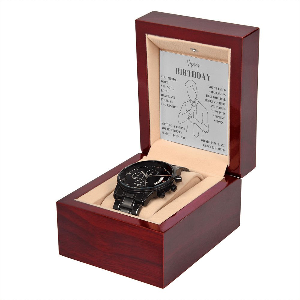 A Birthday Tribute to a Man of Quiet Strength-Black Chronograph Watch