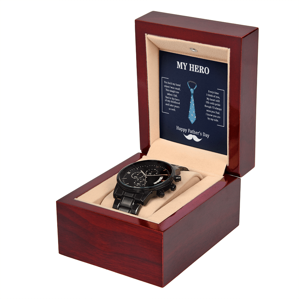 My Hero – A Father's Day Tribute-Black Chronograph Watch