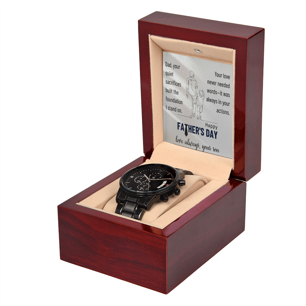 The Silent Strength of a Father-Black Chronograph Watch