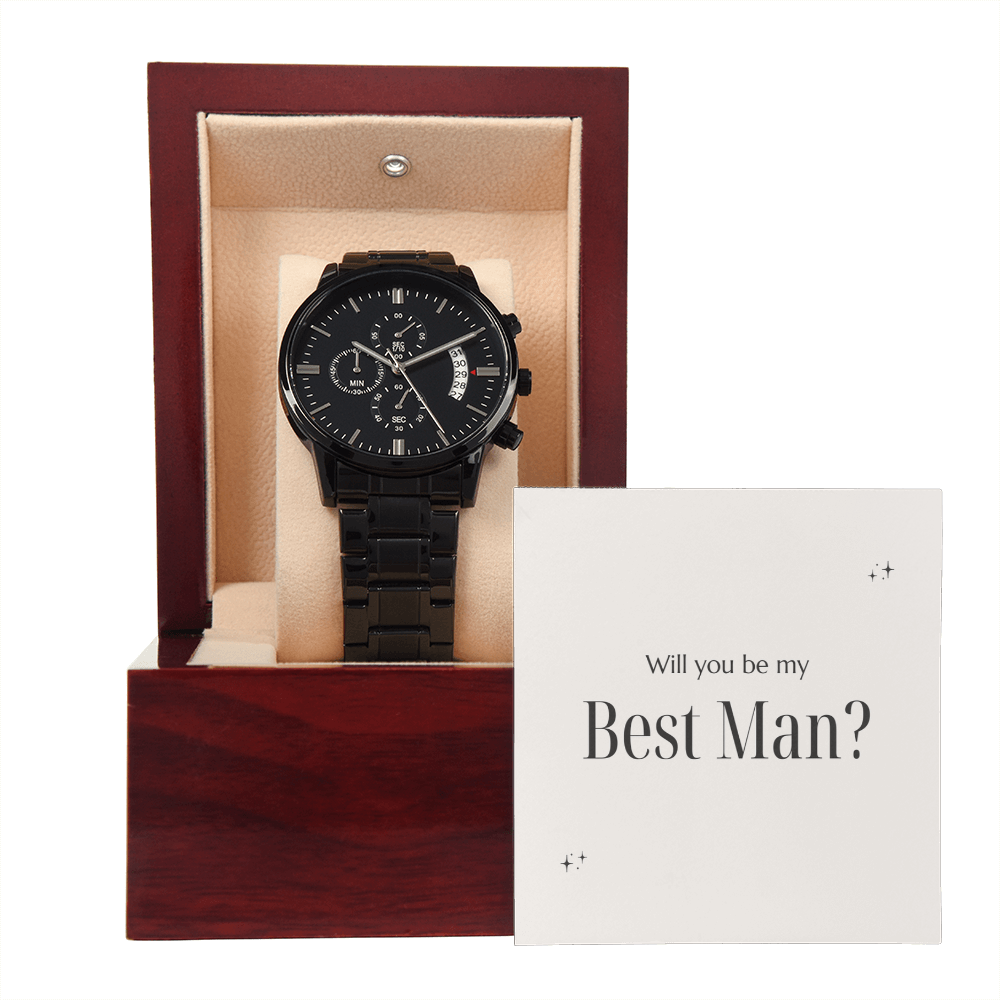 A Question Meant for a Legend-Black Chronograph Watch