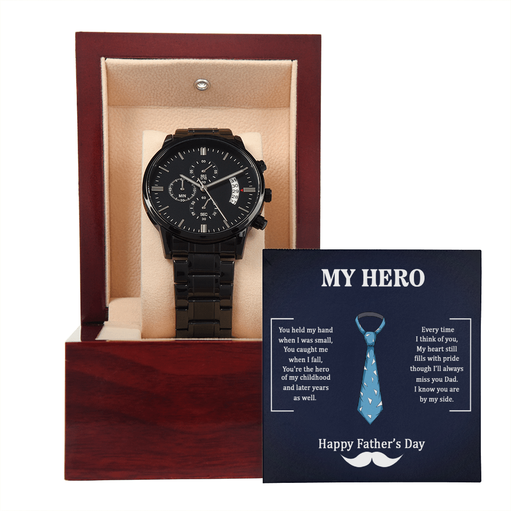 My Hero – A Father's Day Tribute-Black Chronograph Watch