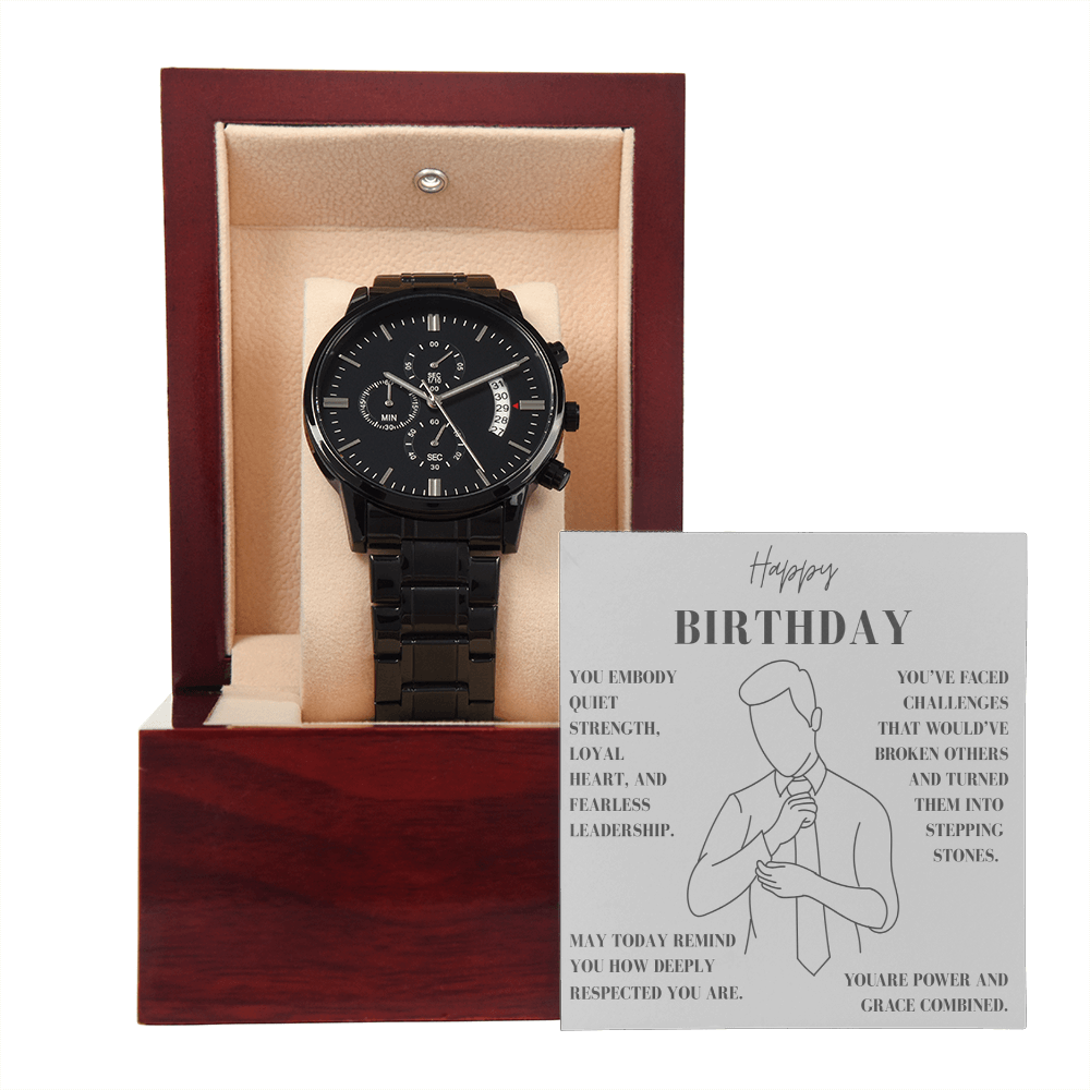 A Birthday Tribute to a Man of Quiet Strength-Black Chronograph Watch
