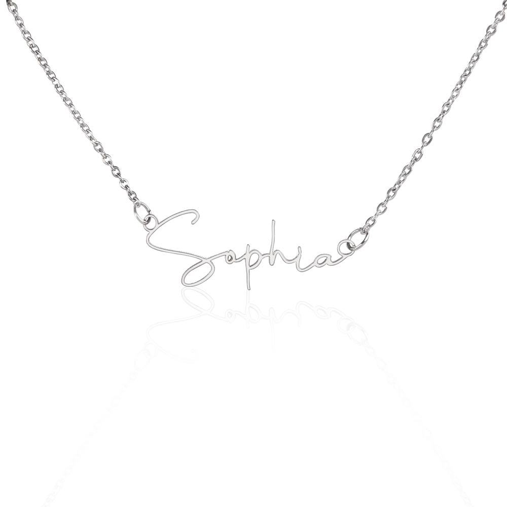 Braver, Stronger, Smarter – A Heartfelt Reminder-Signature Name Necklace