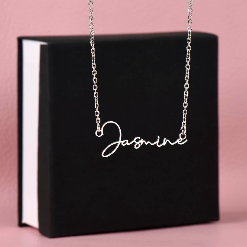 Braver, Stronger, Smarter – A Heartfelt Reminder-Signature Name Necklace