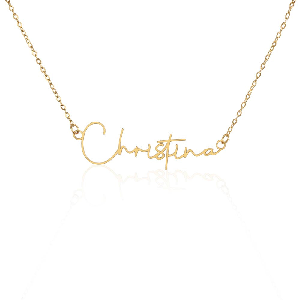 Braver, Stronger, Smarter – A Heartfelt Reminder-Signature Name Necklace