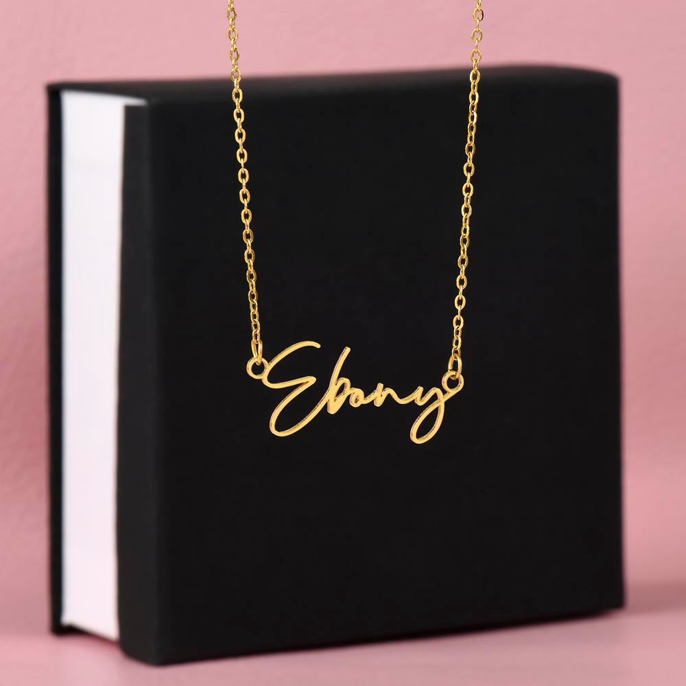Braver, Stronger, Smarter – A Heartfelt Reminder-Signature Name Necklace