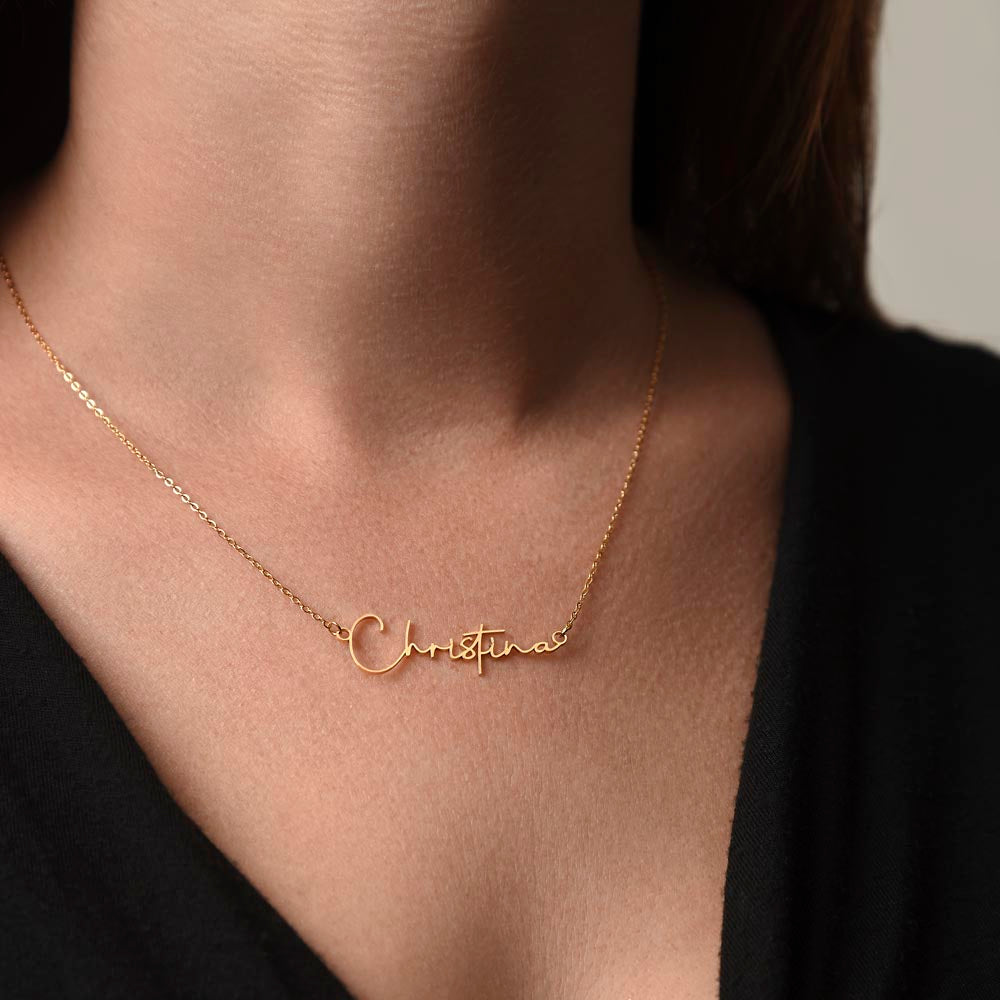 Braver, Stronger, Smarter – A Heartfelt Reminder-Signature Name Necklace