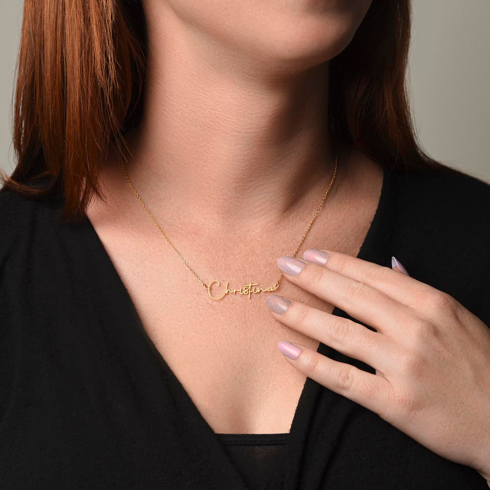 Braver, Stronger, Smarter – A Heartfelt Reminder-Signature Name Necklace