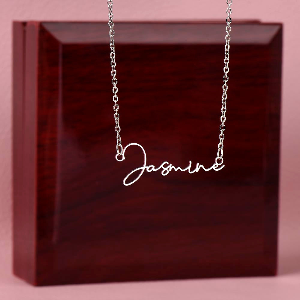 Braver, Stronger, Smarter – A Heartfelt Reminder-Signature Name Necklace