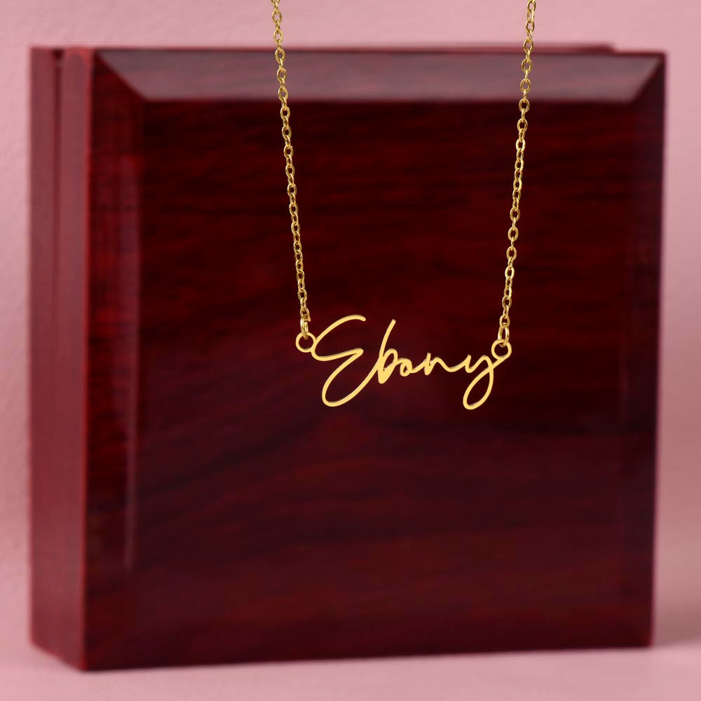 Braver, Stronger, Smarter – A Heartfelt Reminder-Signature Name Necklace