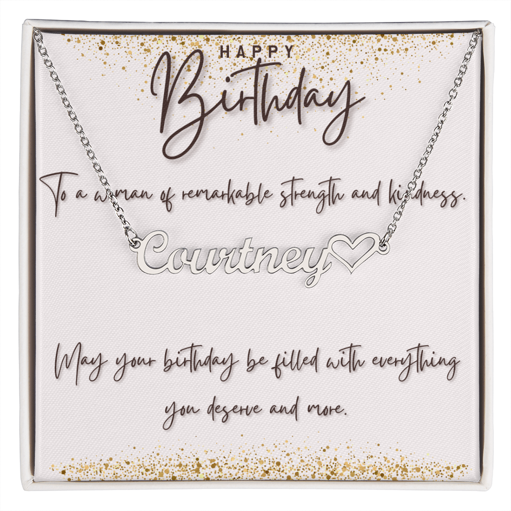 Grace in Every Moment: A Birthday Tribute to Her-Personalized Heart Name Necklace