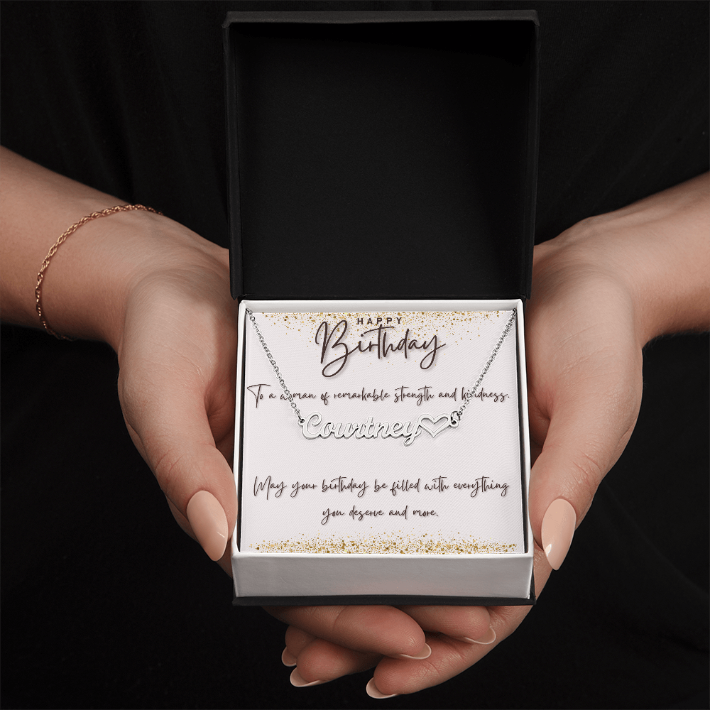 Grace in Every Moment: A Birthday Tribute to Her-Personalized Heart Name Necklace