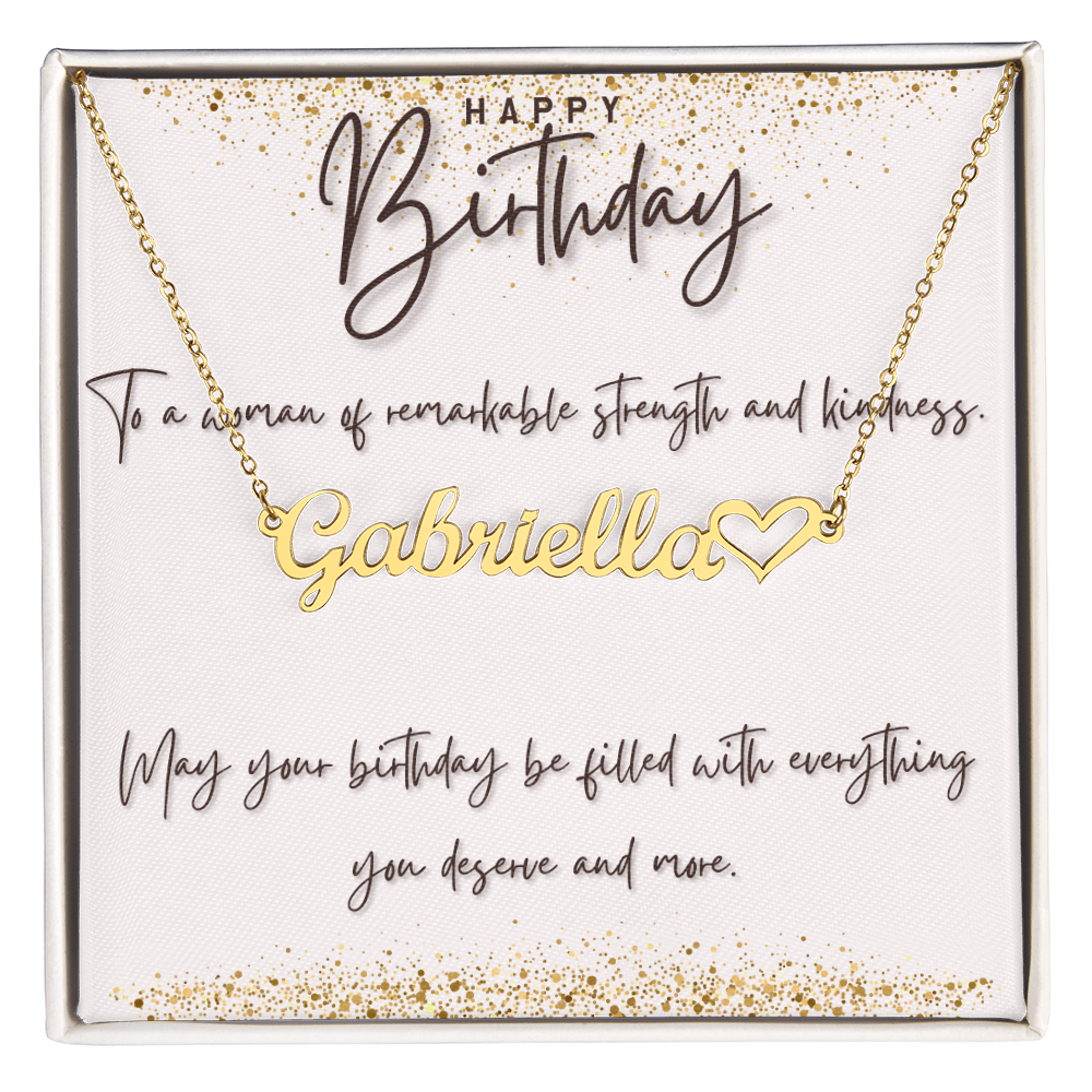 Grace in Every Moment: A Birthday Tribute to Her-Personalized Heart Name Necklace