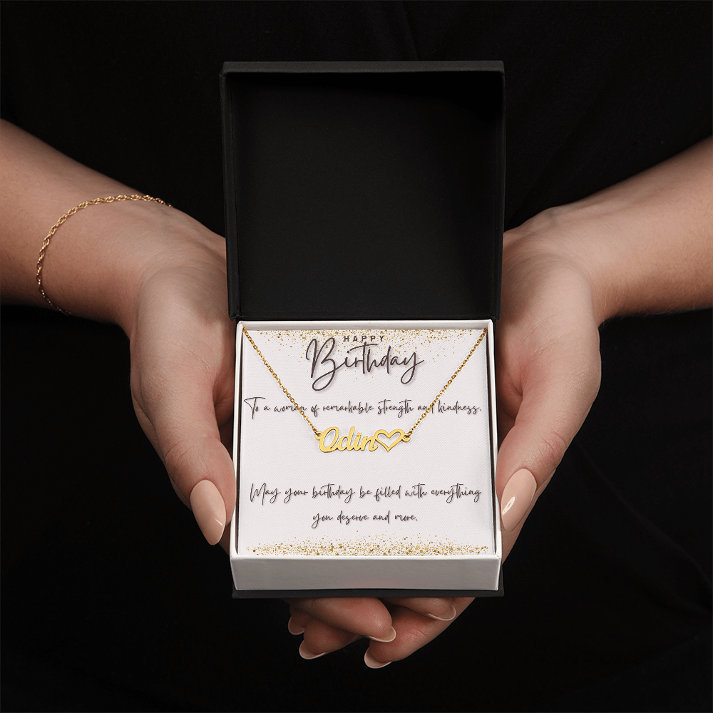 Grace in Every Moment: A Birthday Tribute to Her-Personalized Heart Name Necklace