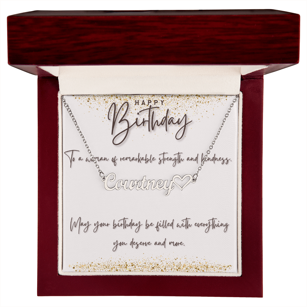 Grace in Every Moment: A Birthday Tribute to Her-Personalized Heart Name Necklace