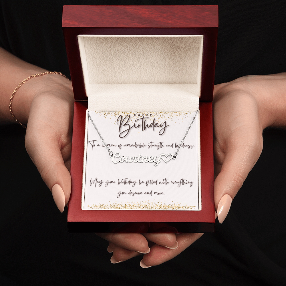 Grace in Every Moment: A Birthday Tribute to Her-Personalized Heart Name Necklace