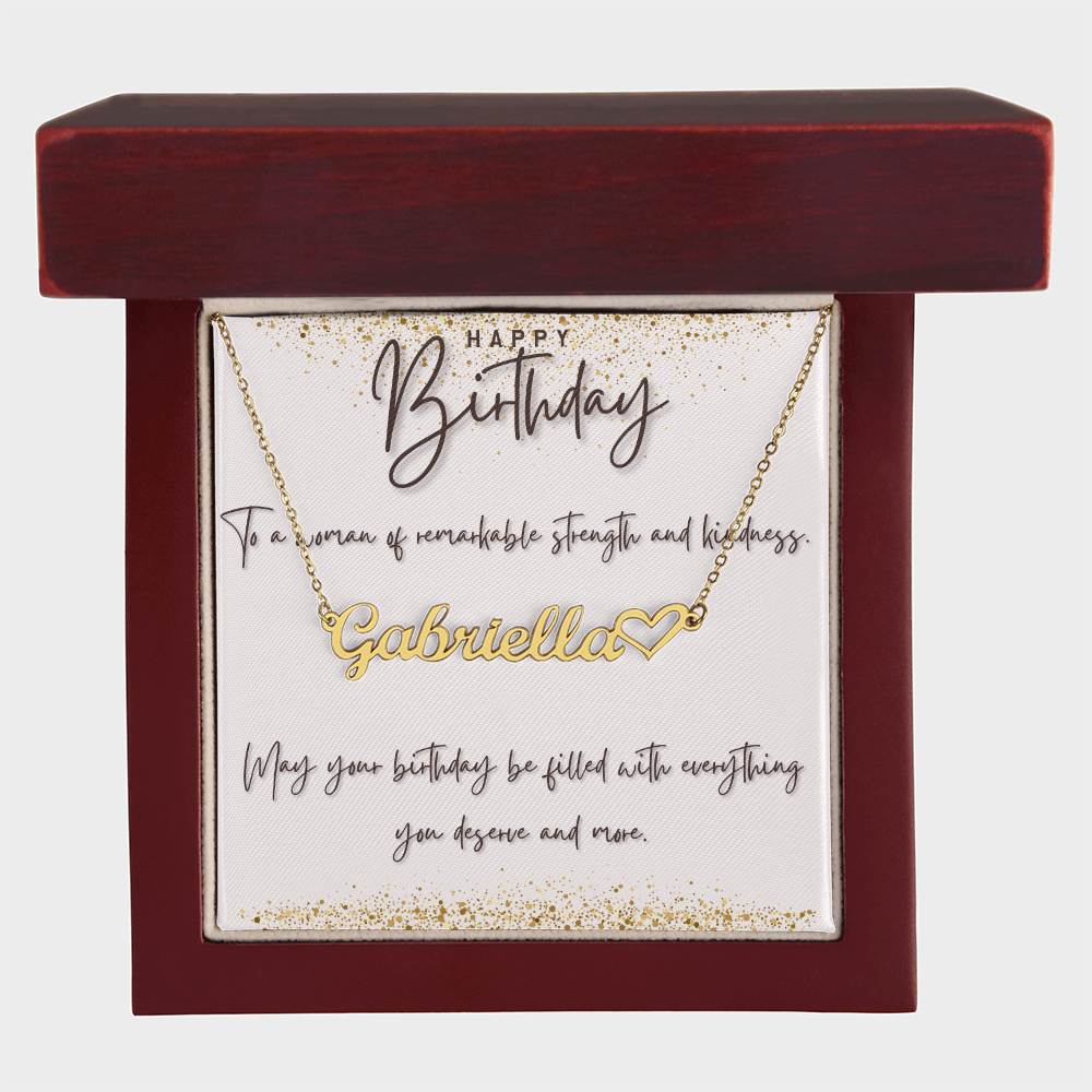 Grace in Every Moment: A Birthday Tribute to Her-Personalized Heart Name Necklace