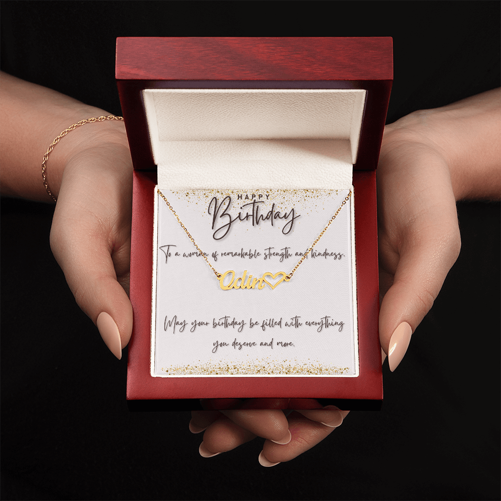 Grace in Every Moment: A Birthday Tribute to Her-Personalized Heart Name Necklace