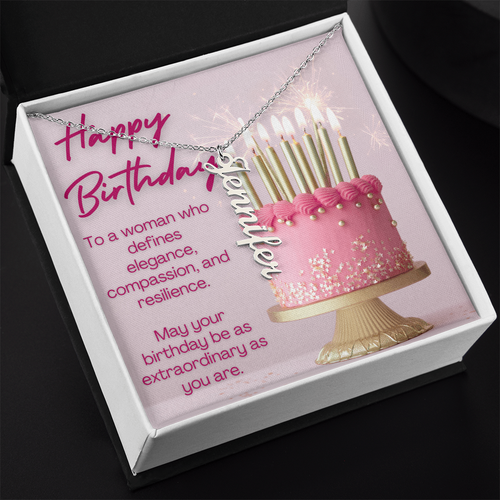 A Birthday of Beauty and Strength: Celebrating You-Personalized Vertical Name Necklace
