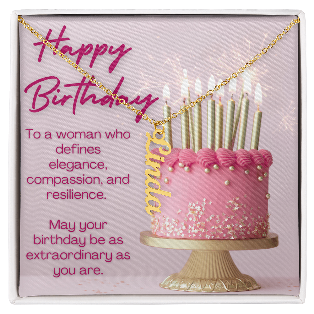 A Birthday of Beauty and Strength: Celebrating You-Personalized Vertical Name Necklace