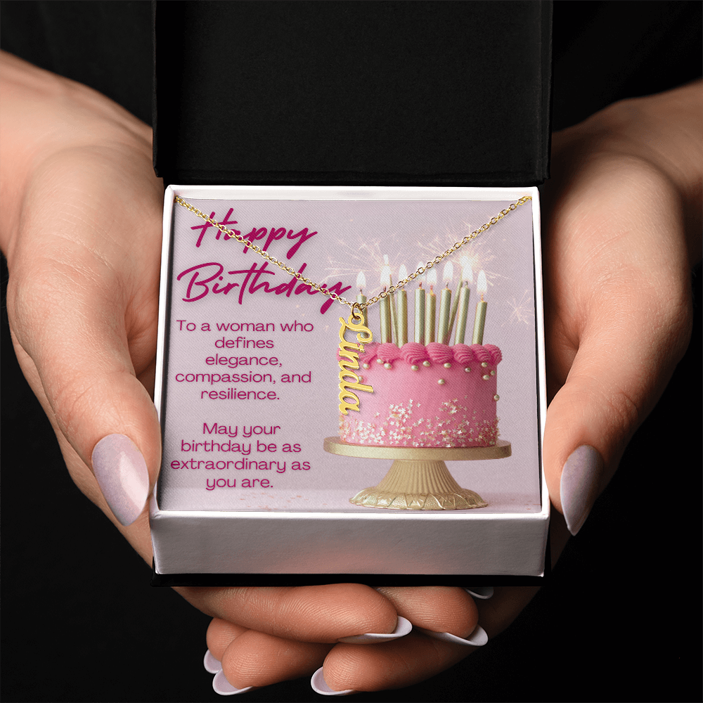 A Birthday of Beauty and Strength: Celebrating You-Personalized Vertical Name Necklace